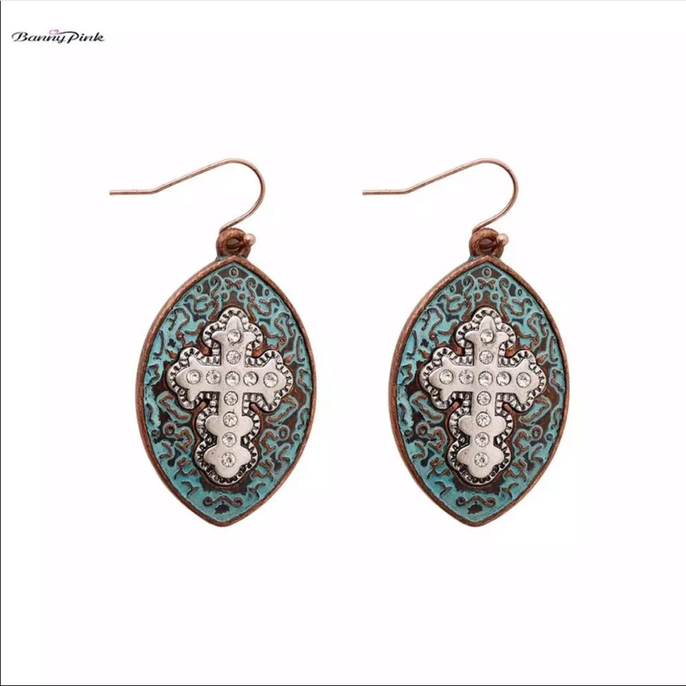 Cross Rhinestone Earrings